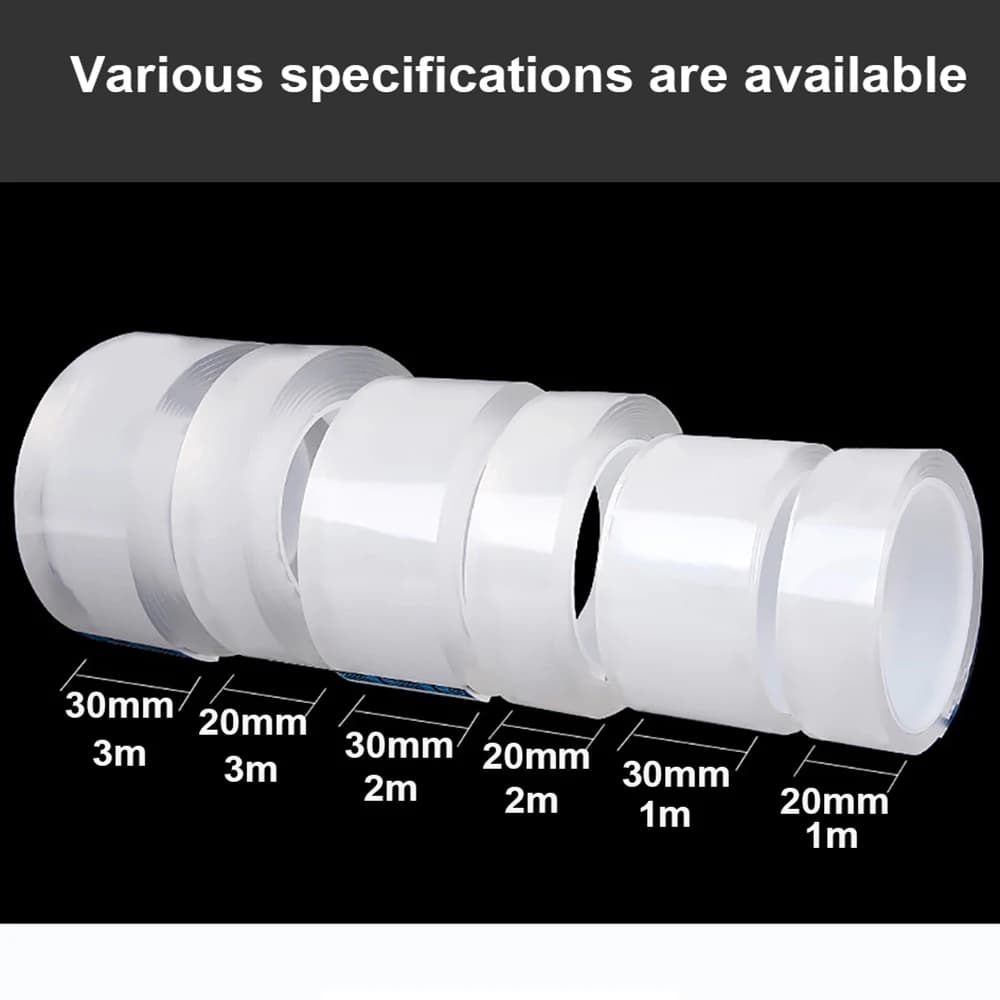 1-10M Nano Double Sided Tape Heavy Duty Transparent Adhesive Strips Strong Sticky Multipurpose Reusable Waterproof Mounting Tape - 4