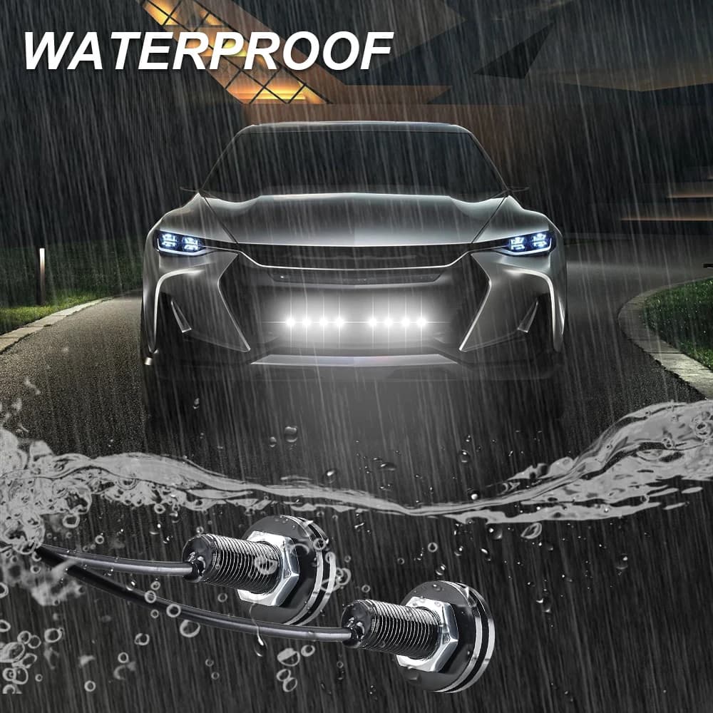 1 قطعة أضواء النهار الجري لسيارة 12 فولت DRL هوك لمبة مستديرة شاحنة مزدوجة فلاش الفرامل مصباح إشارة دراجة نارية اكسسوارات 2025 - 2