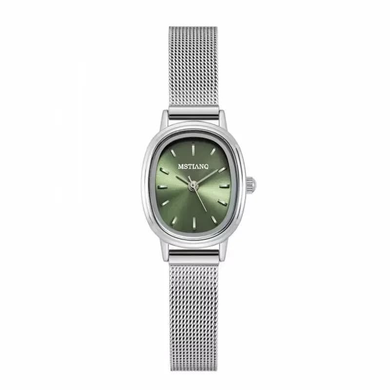 Small Oval Dial Green Watch Simple Stainless Steel Ladies Wristwatches Brand Women Luxury Gift Quartz Watch Dropshipping - 5