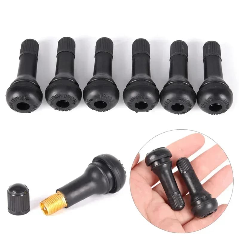 10Pcs TR413 Snap In Type Rubber Valve Tool Set Tubeless Tyre Valves Stems Rubber Valve Stems Car Accessories Parts Replacement - 2