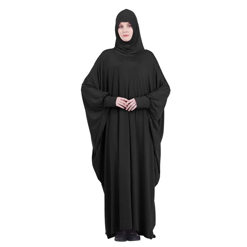 Eid Muslim Women Abaya Dress Full Cover Prayer Garment Hijab Long Khimar Kaftan Robe Overhead Arab Middle East Maxi Gown Islamic - 4