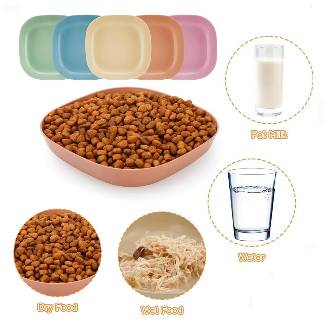 3/10/20pcs Non-Slip Plastic Cat Bowls Set Shallow Pet Food & Water Dishes Suitable for Kittens Short Leg Cat Ferrets Stray Cats - 2