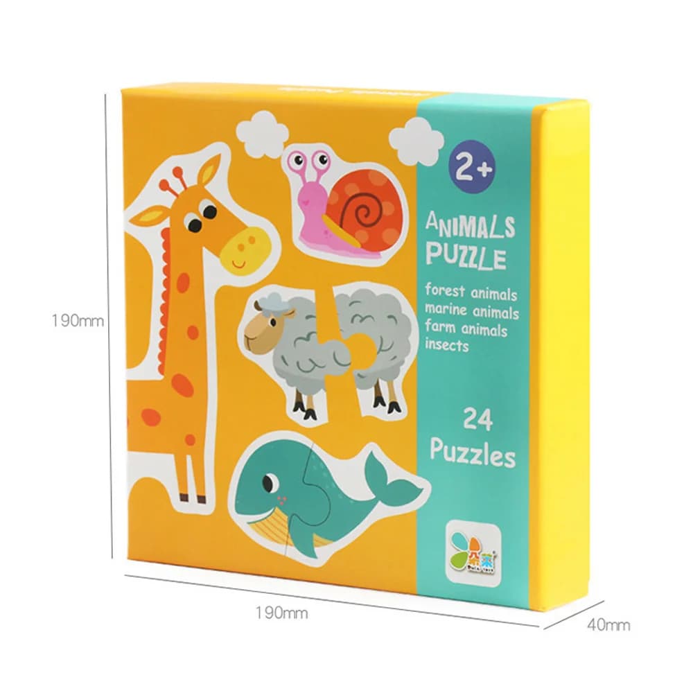 Kids Wooden Jigsaw Matching Puzzle Game Baby Early Learning Cognition Animal Fruit Traffic Educational Toys for Children Gifts - 6