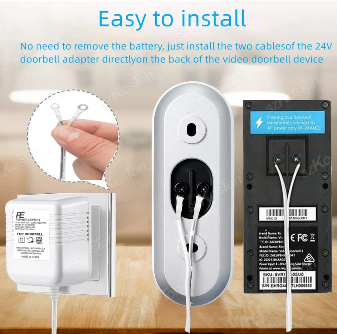 Universal Power Adapter EU/US/UK Plug 24V AC Transformer Charger For Ring Wifi Smart Camera Video Doorbell Intercom Door Bell - 5
