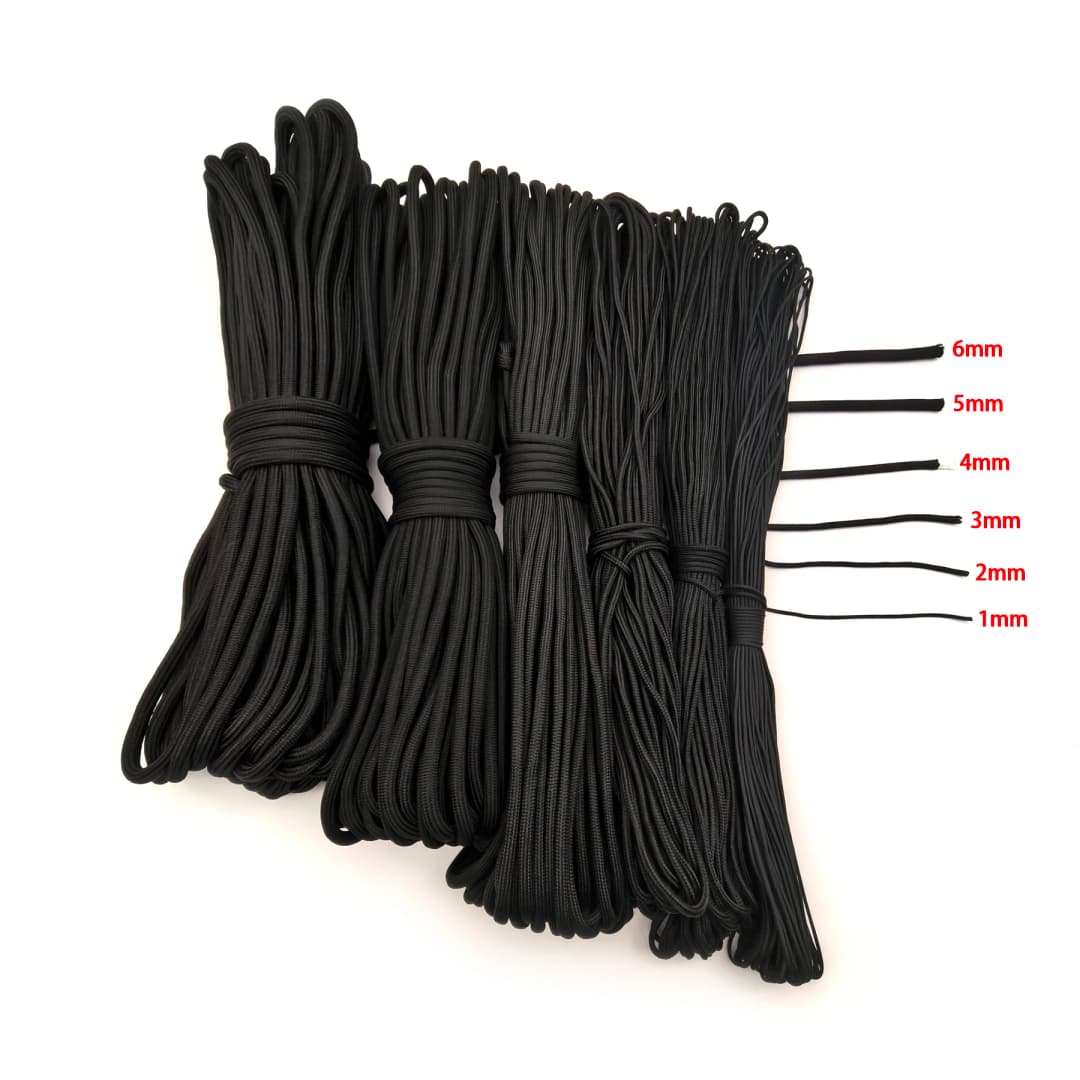 1/2/3/4/5/6mm Diameter Paracord, Parachute Cord Outdoor Gear for Climbing Camping Hiking, DIY Bracelet Jewelry Making Lanyard