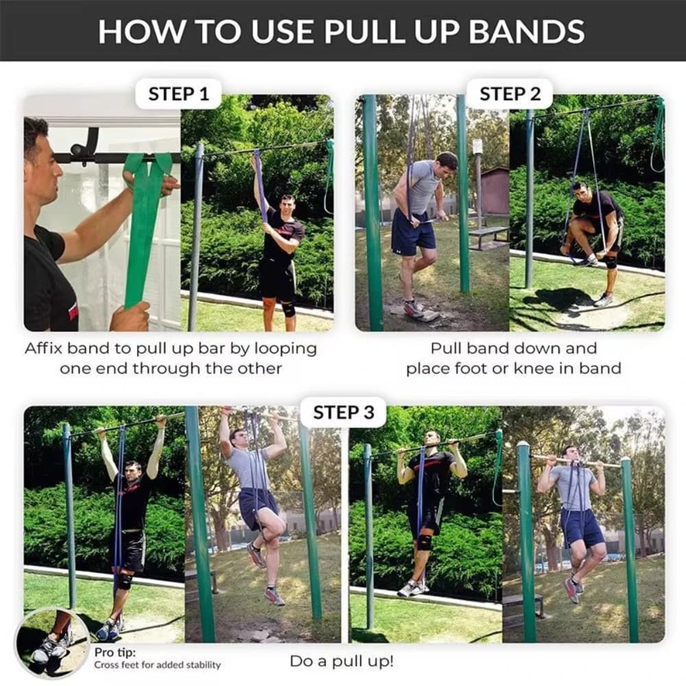 Fitness Rubber Resistance Bands Set Heavy Duty Pull Up Band Yoga Workout Strength Training Elastic Bands Loop Expander Equipment - 6