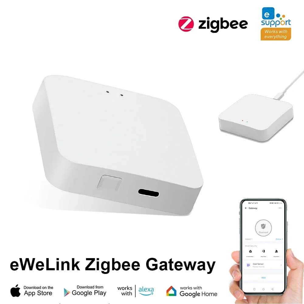مركز بوابة Zigbee 3.0 جسر لاسلكي USB للمنزل الذكي جهاز أتمتة بتحكم عن بعد عبر تطبيق Ewelink يعمل مع Alexa وGoogle Home