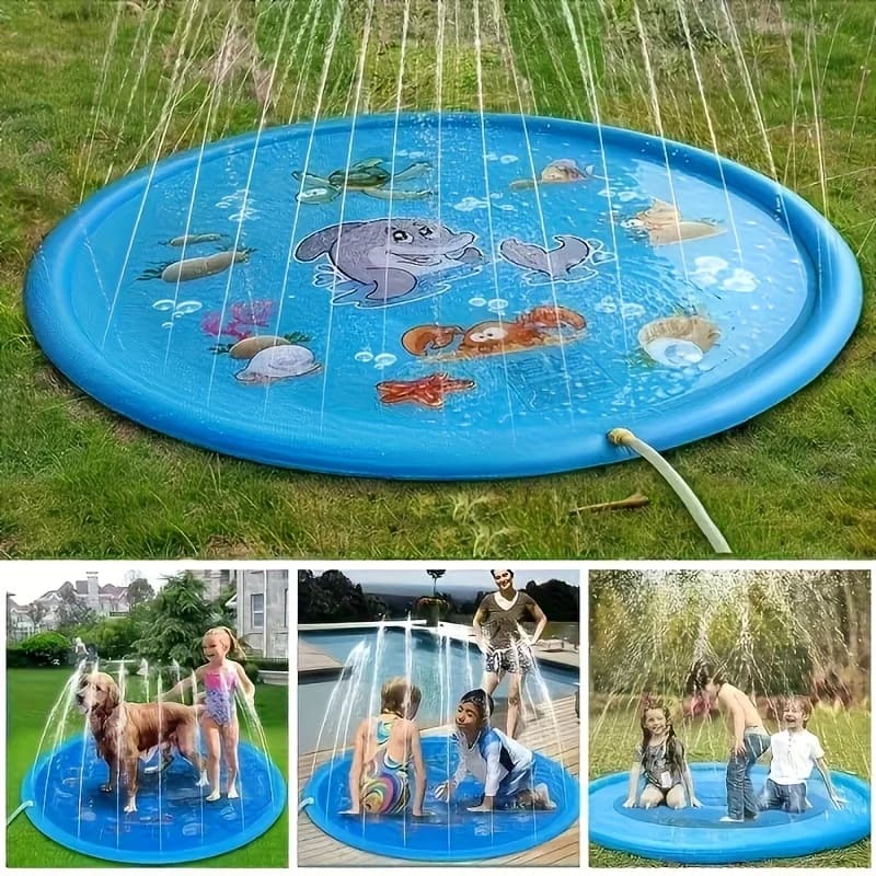 Heavy-duty Outdoor Pet Bath Basin with Water Spray Function - Anti-slip Dog Water Play Cooling, water spraying, and ice cooling - 4