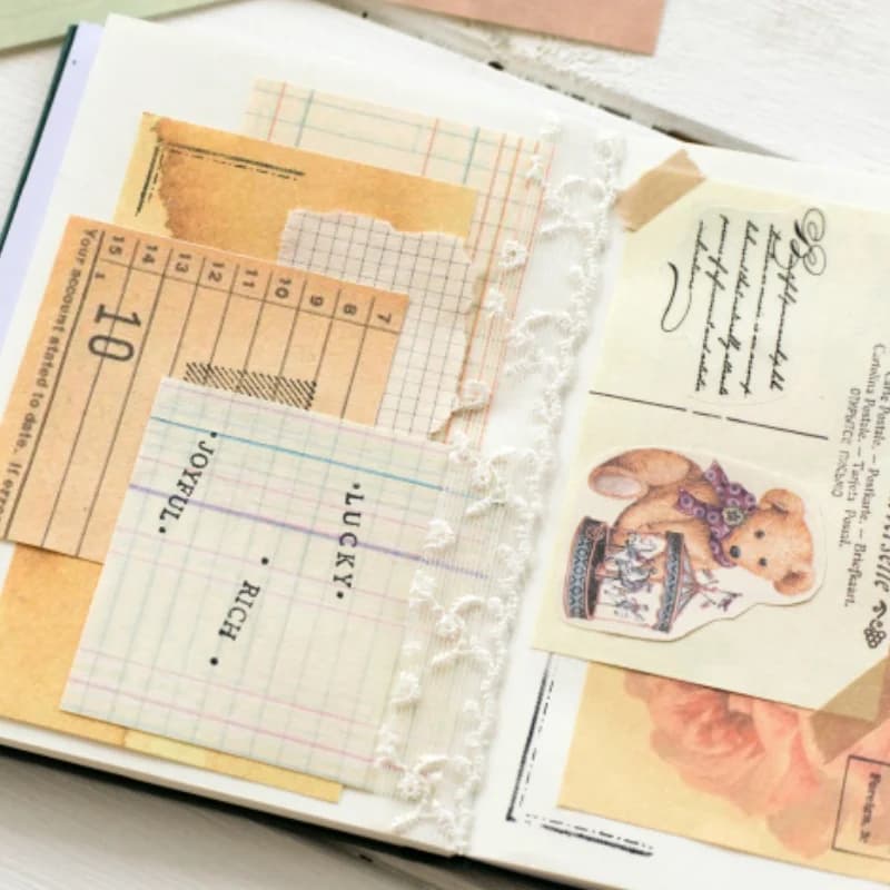 60 ورقة في كل عبوة من سجل القصاصات الورقية المصنوعة يدويًا مع أنماط الأزهار لملصقات قطع الخلفية لتزيين المجلات مصنوعة يدويًا - 6