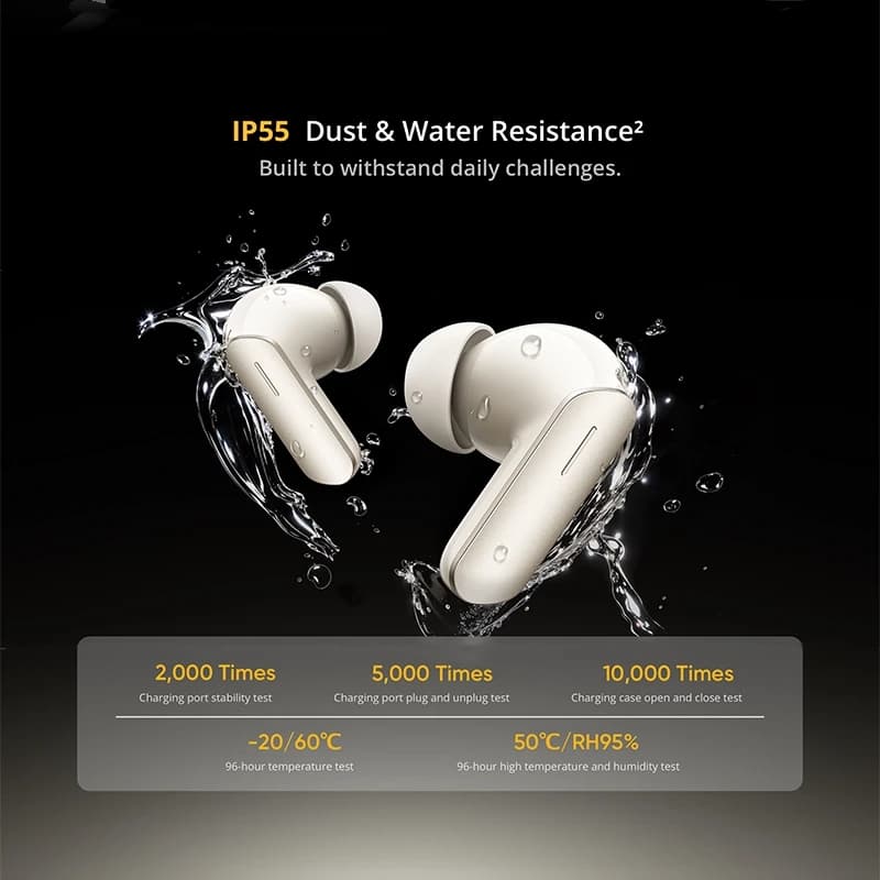 الإصدار العالمي realme Buds Air 7 سماعة أذن TWS عزل ضوضاء 52dB بطارية تدوم حتى 52 ساعة مشغل باس 12.4 مم LHDC 5.0 IP55 - 5