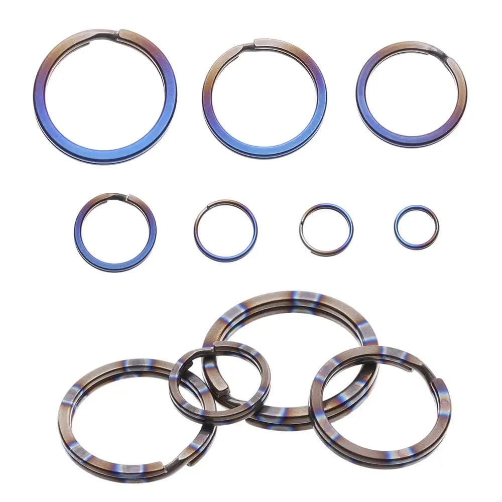 1/2pcs Titanium Alloy EDC Key Chain Outdoor Portable Keyring Buckle Key Ring Circle Clip Key Holder Camping Travel Hanging Tool - 3