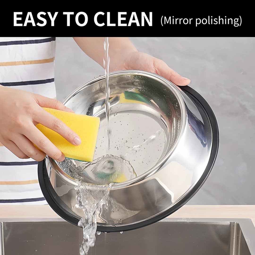 Pet Dog Cat Stainless Steel Bowl Pet Feeding Bowl Cat and Dog Drinking Bowl Metal Feeder Bowl Durable Easy To Clean 6 Sizes - 2