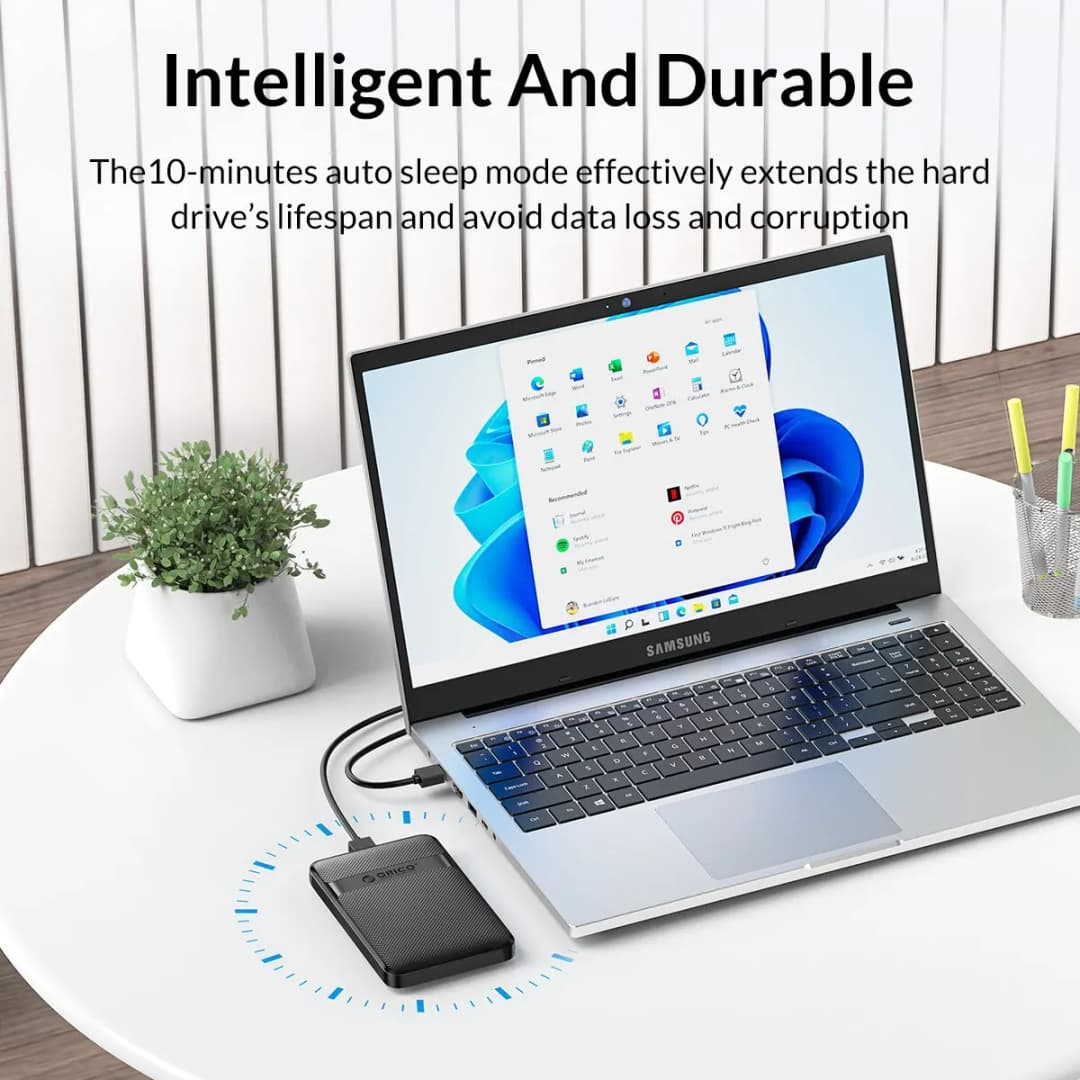 ORICO HDD Case 2.5 Inch SATA to USB3.0/Type-C HDD Enclosure 6Gbps Max USB-C External SATA HDD Enclosure Support Auto-Sleep - 3
