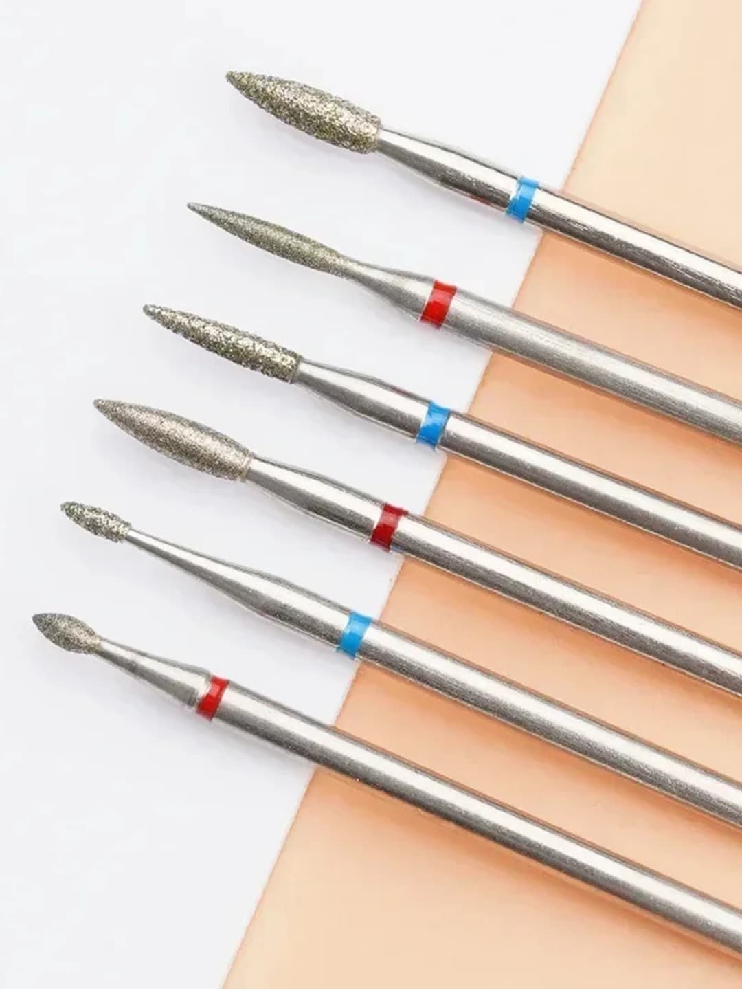 6Pcs Diamond Nail Drill Bits Carbide Conical Micro Cuticle Remover Bit for Under Nail Dead Skin Cleaning Cuticle Remove Nail Art - 3