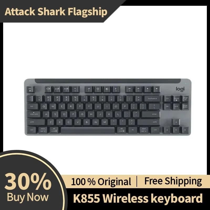Logitech K855 Wireless Dual-mode Mechanical Keyboard Customized TTC Red Keycapscompatible Windows/MacOS/Chrome OS/Linux Systems