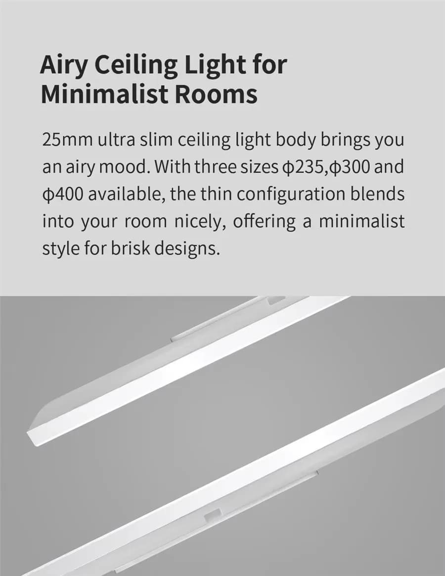 مصباح سقف ييليت الذكي LED RGB واي فاي 235c 300c قابل للتعتيم 2700K-6500K فائق النحافة تحكم صوتي يعمل مع تطبيق هوم كيت منزل مي - 4