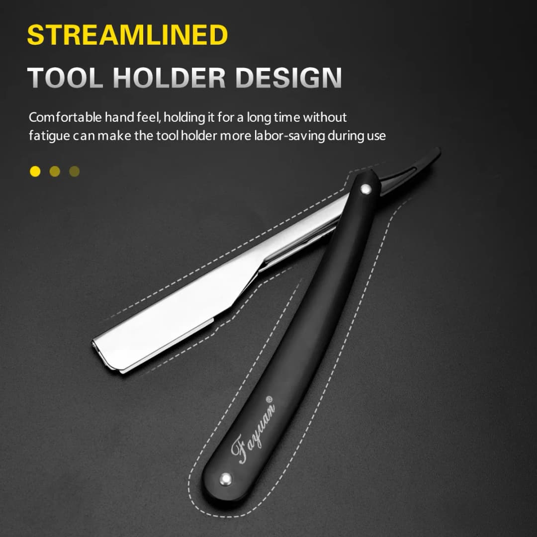 Pro Manual Shaver Straight Edge Stainless Steel Sharp Barber Razor Folding Shaving Beard Cutter Holder Barber Tools - 2