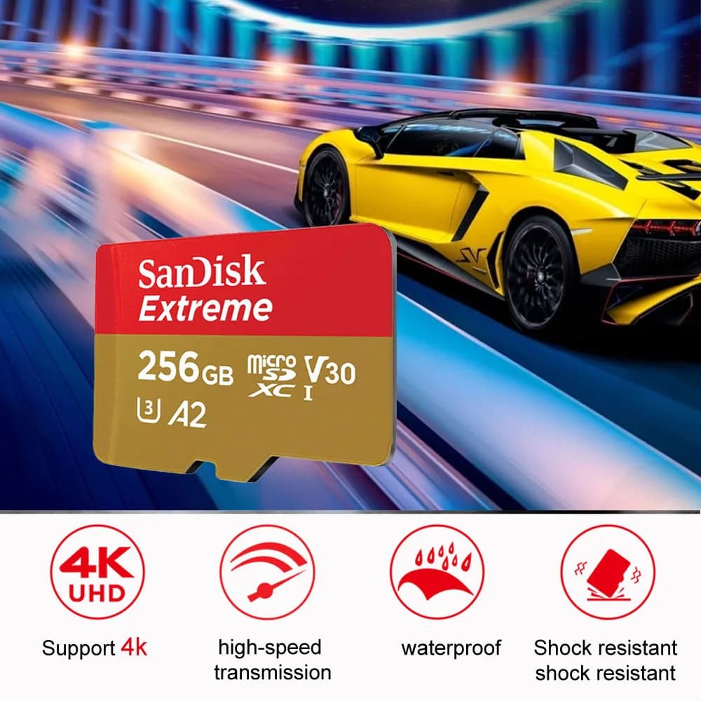 SanDisk Extreme microSD 1TB 512GB 256GB Memory Card A2 U3 UHS-I Cards USB3.0 4K Flash micro SD Card for Camera GoPro DJI drone - 2