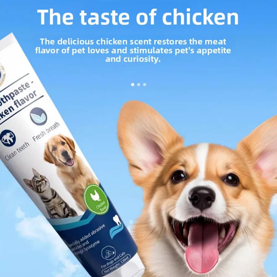 PetClear 120g Pet Toothpaste (Chicken Flavor) - Remove Tartar, Clean Teeth, Freshen Breath, Reduce Plaque for Pets - 2