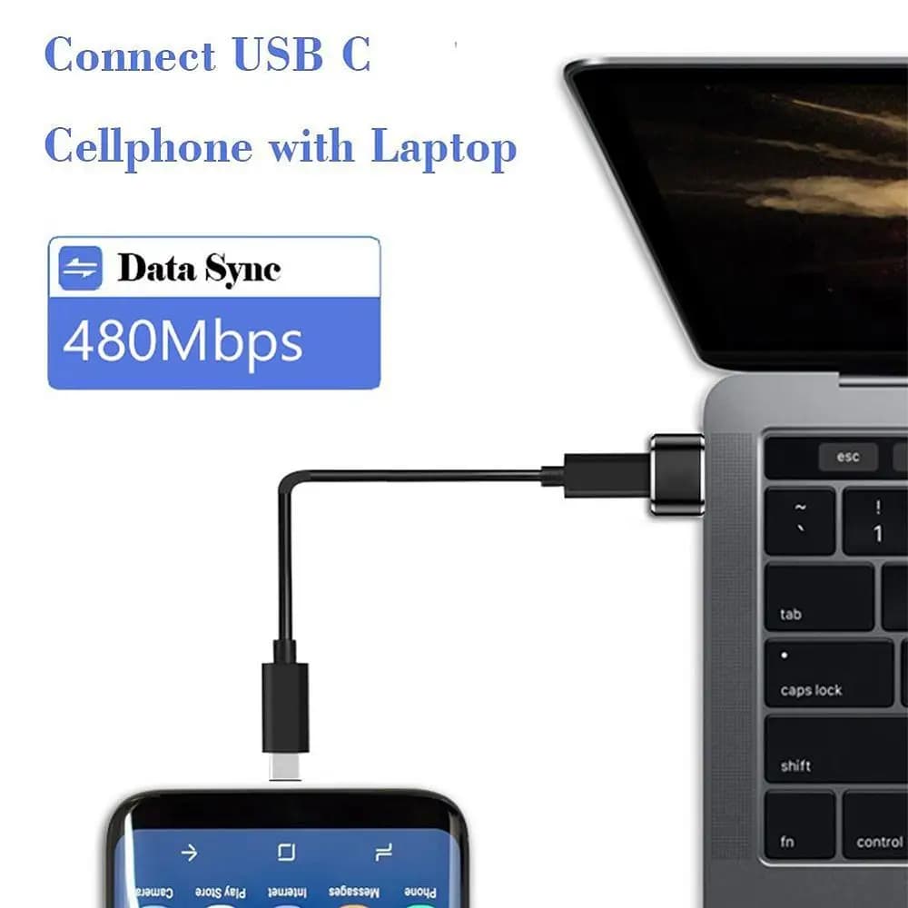 كابل شحن سريع PD محمول من نوع C أنثى إلى USB أنثى مع محول OTG 3.1 من نوع C إلى USB-C ذكر - 5