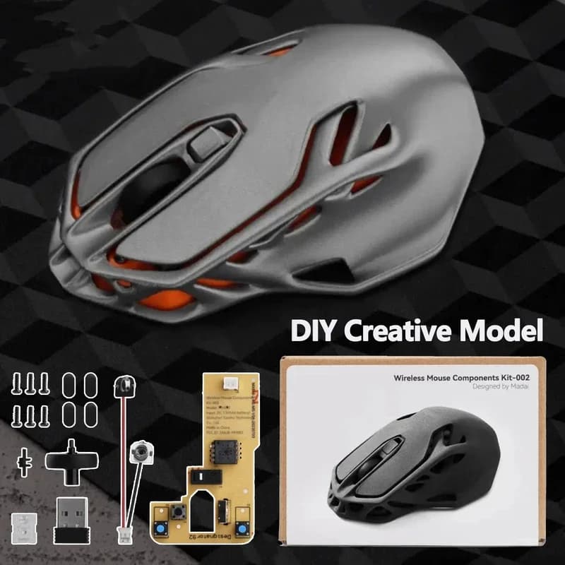 مجموعة DIY لطباعة 3D من Bambu Lab، ماوس بلوتوث من الخيزران، مصباح LED، مكونات ساعة ولعبة بندقية، قطع طابعة 3D - 3