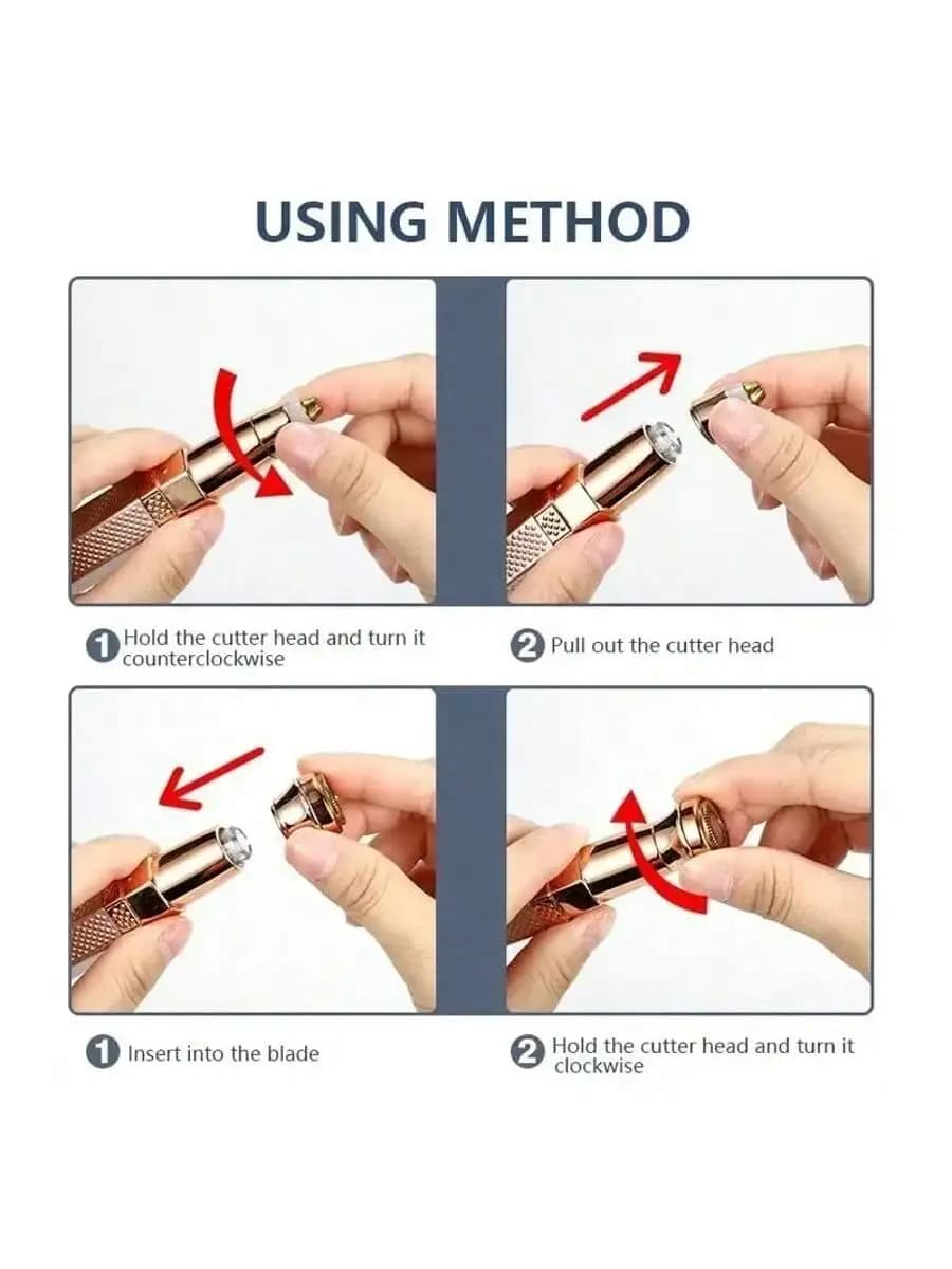 Electric Hair Removel Shaver For Women Eyebrow Trimmer Epilator Electric Painless Hair Remover Machine Body Facial Battery capac - 5