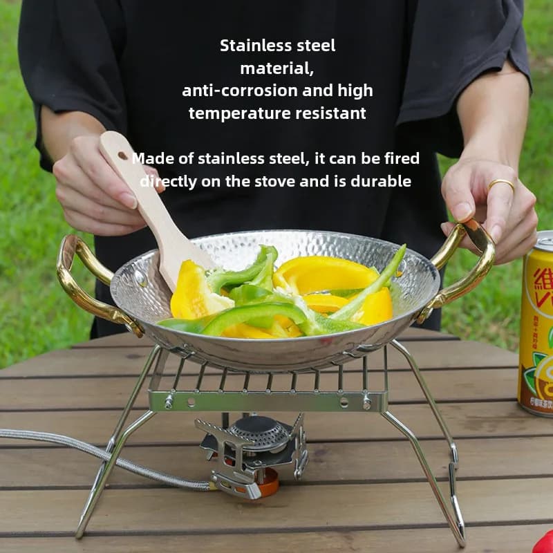 High Temperature Folding Campfire Grill Stainless Steel Portable Multifunctional Corrosion Resistance Outdoor Camping Barbecue - 6