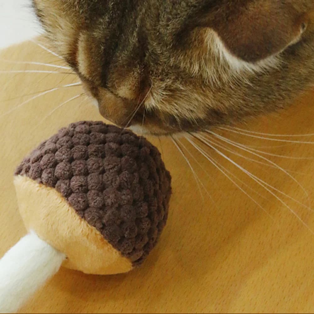 Cat Chew Toys Mushroom Catnip Molar Toy Silvervine Cat Teaser Interaction Toy Clean Mouth Kitten Toy Pet Supplies Accessories - 2