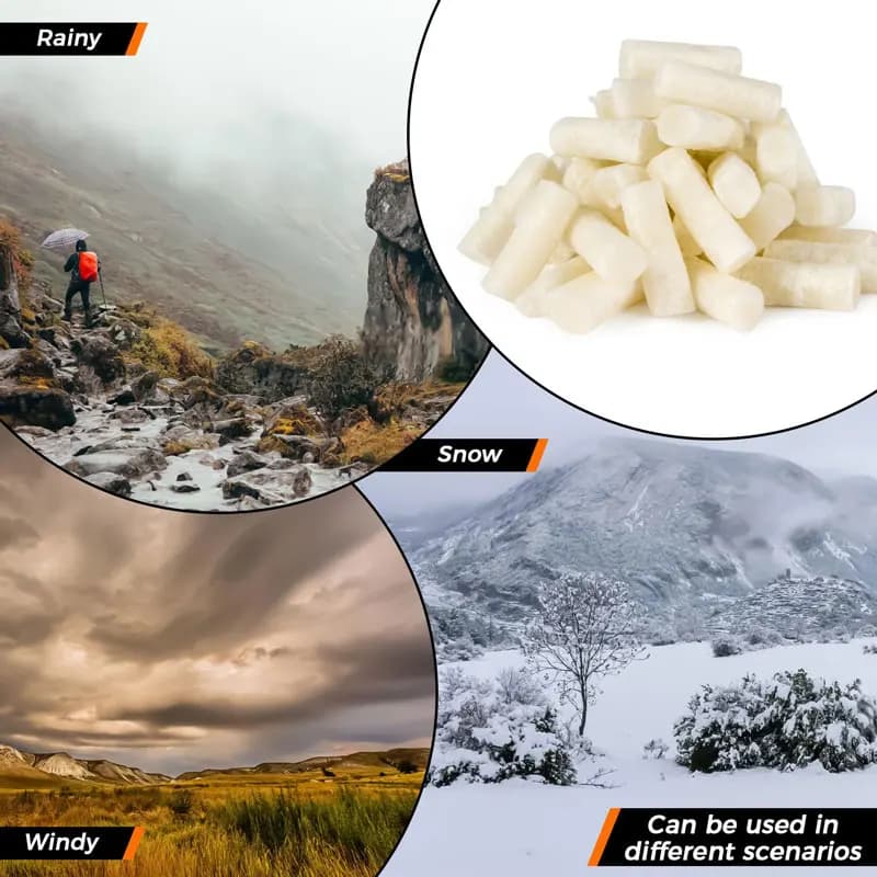 30/60 قطعة من أعواد القطن لبدء النار، أدوات طوارئ خارجية محمولة صغيرة للتخييم والمشي والمواقد والنيران والحفر الخشبية - 6