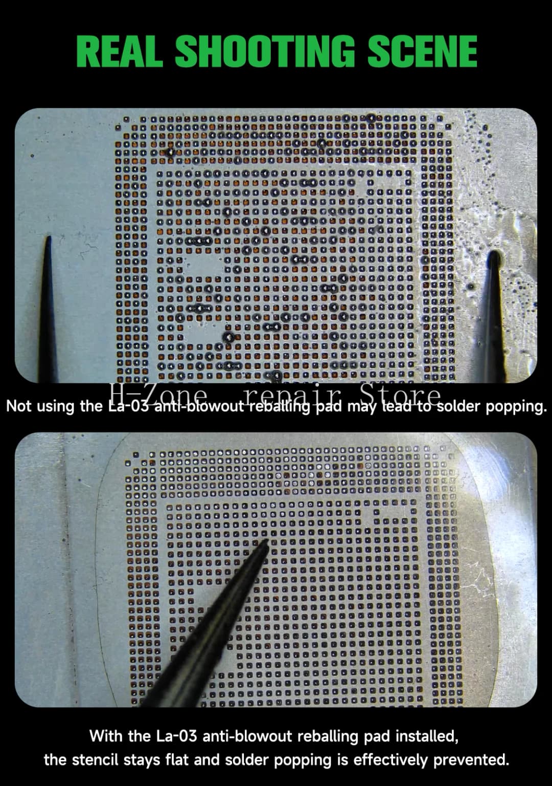 داستي LA-03 حشية قصدير مقاومة للانفجار زجاج حماية أبيض يمنع انفجار كرات القصدير أداة إصلاح لحام BGA للهاتف - 4