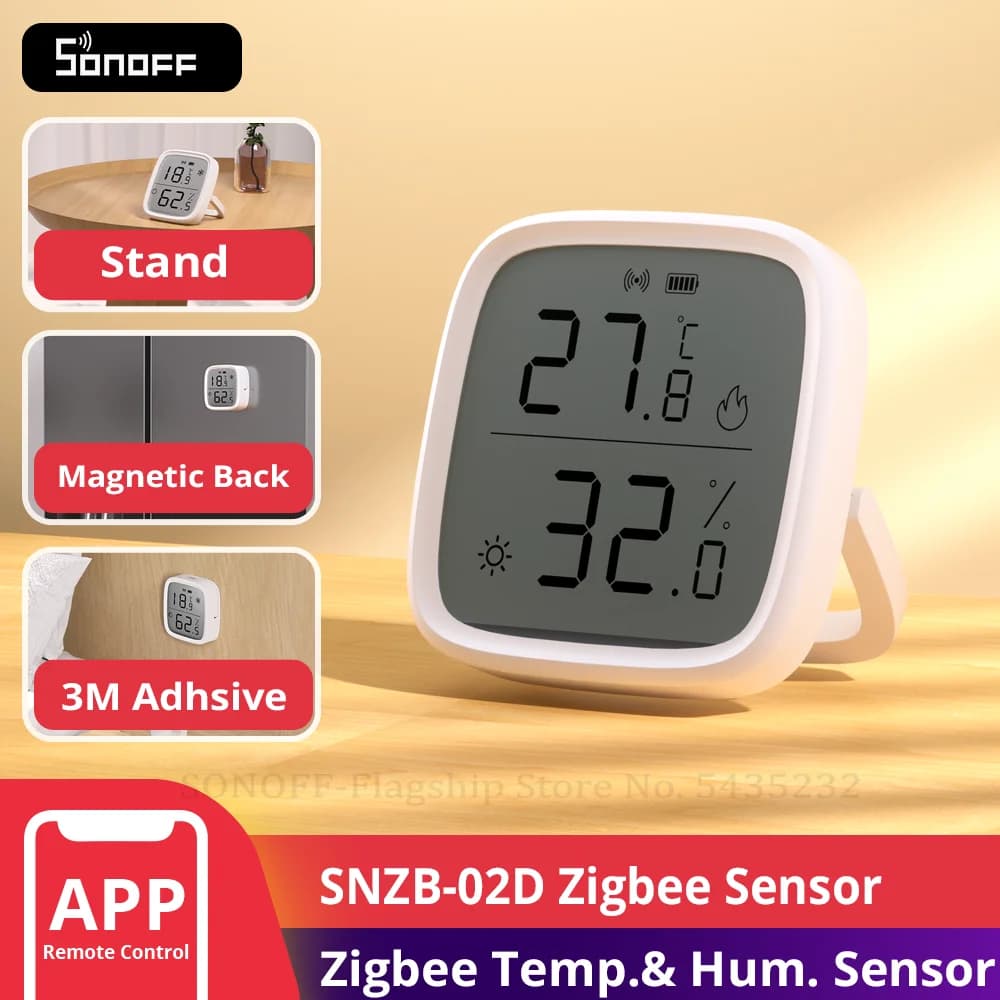 SONOFF SNZB-02D Zigbee LCD Smart Temperature Humidity Sensor Wireless Hygrometer Thermometer Alexa Google Home Alice