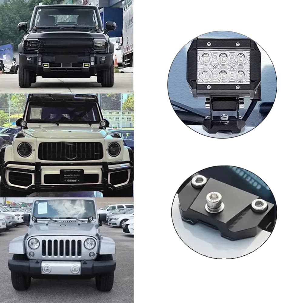 حامل مصابيح أمامية LED لإضاءة الفيضانات لسيارة الطرق الوعرة 4x4 إضاءة قارب أوتوماتيكية مشبك كشاف حامل شريط دعامة إضاءة عمل أوتوماتيكية - 5