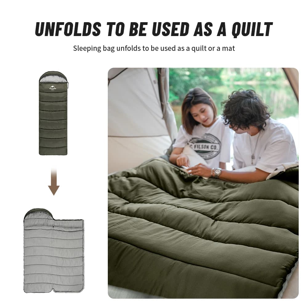 Naturehike Cotton Sleeping Bag Ultralight Camping Accsesorios Winter Outdoor Waterproof Envelope Sleeping Bag Hiking Travel U350 - 4