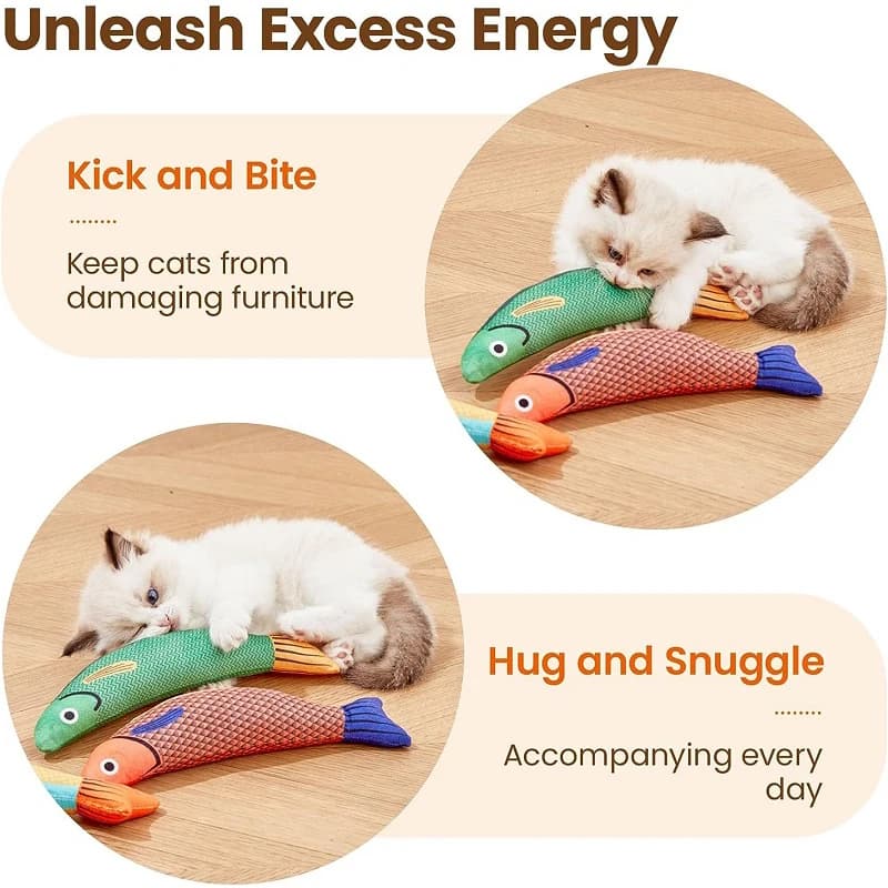 Cat Toy Catnip 3D Simulation Fish Goldfish Kitten Toys Pillowfish Interactive Sounding Cat Chew Bite Plush Toys Cat Supplies - 5