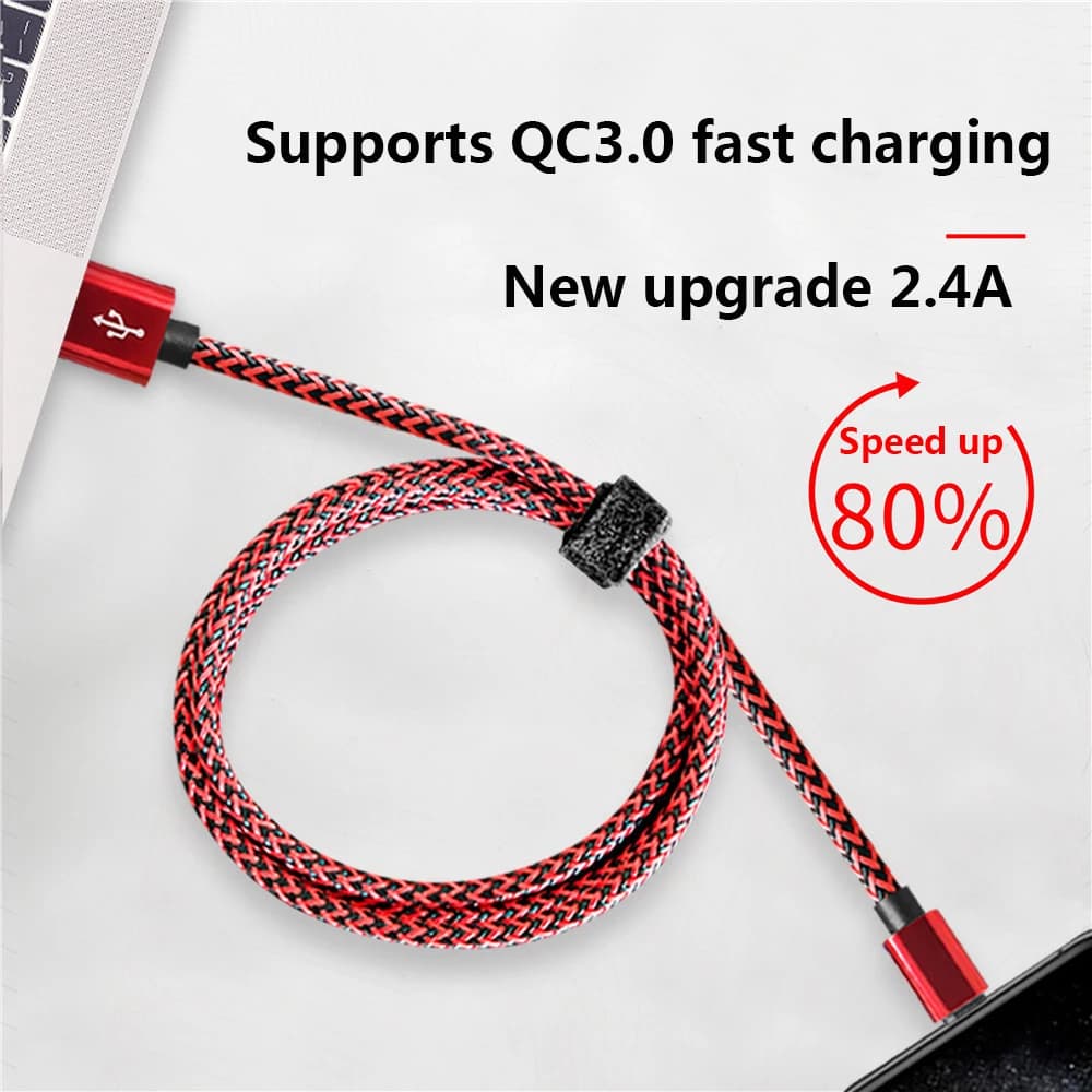 كابل شحن سريع يو اس بي نوع سي نايلون - متوافق مع ايفون واندرويد وهواوي وسامسونج، أطوال 2 متر و3 متر - 3