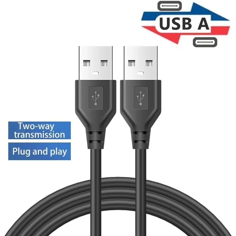 USB ذكر إلى USB ذكر مزدوج USB2.0 تمديد كابل ل المبرد القرص الصلب كاميرا ويب USB تاريخ نقل موسع الحبل