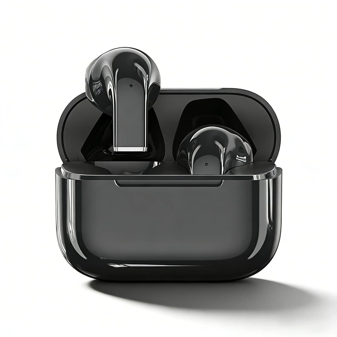 سماعات صغيرة لاسلكية بلوتوث TWS بإلغاء الضوضاء وعمر بطارية طويل مع ميكروفون