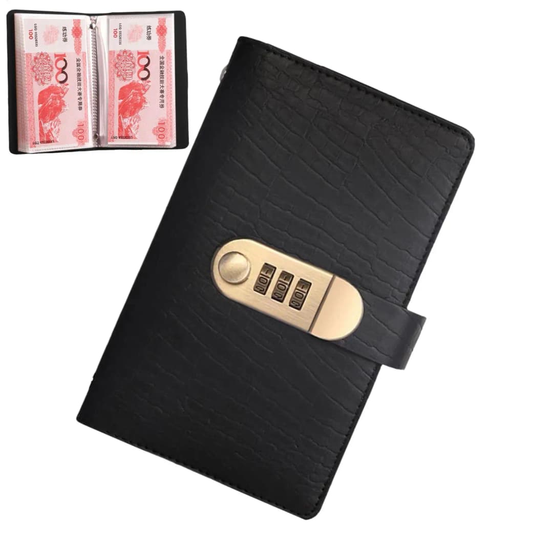 كتاب تحدي توفير النقود مع قفل بكلمة مرور - 100 صفحة مخطط ميزانية قديم ومفكرة بكلمة مرور لتوفير المال