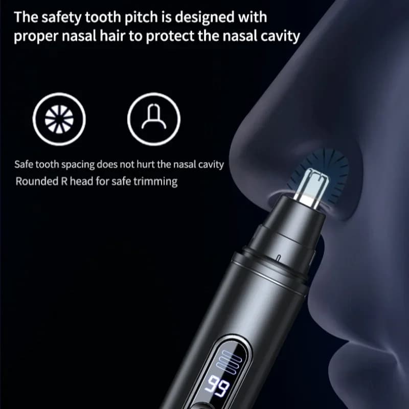 ماكينة تشذيب شعر الأنف والأذن والحواجب، محمولة وقابلة لإعادة الشحن، إزالة شعر غير مؤلمة - 3