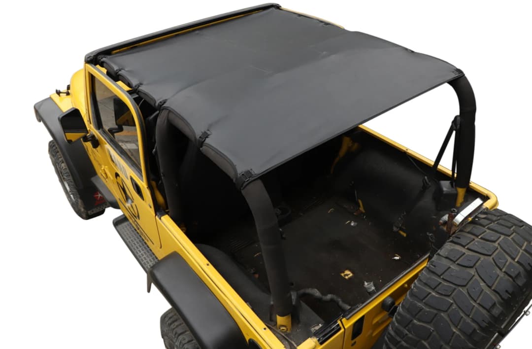 Leather Soft Roof Mesh Bikini Top Sunshade Cover UV Sun Insulated Net for Jeep Wrangler TJ 1997-2006 Car Exterior Accessories - 4