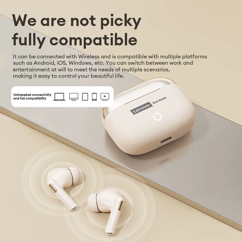 سماعات أذن أصلية لينوفو LE221 بلوتوث 6.0 لاسلكية ENC تقليل الضوضاء TWS بطارية 24 ساعة مع ميكروفون - 6