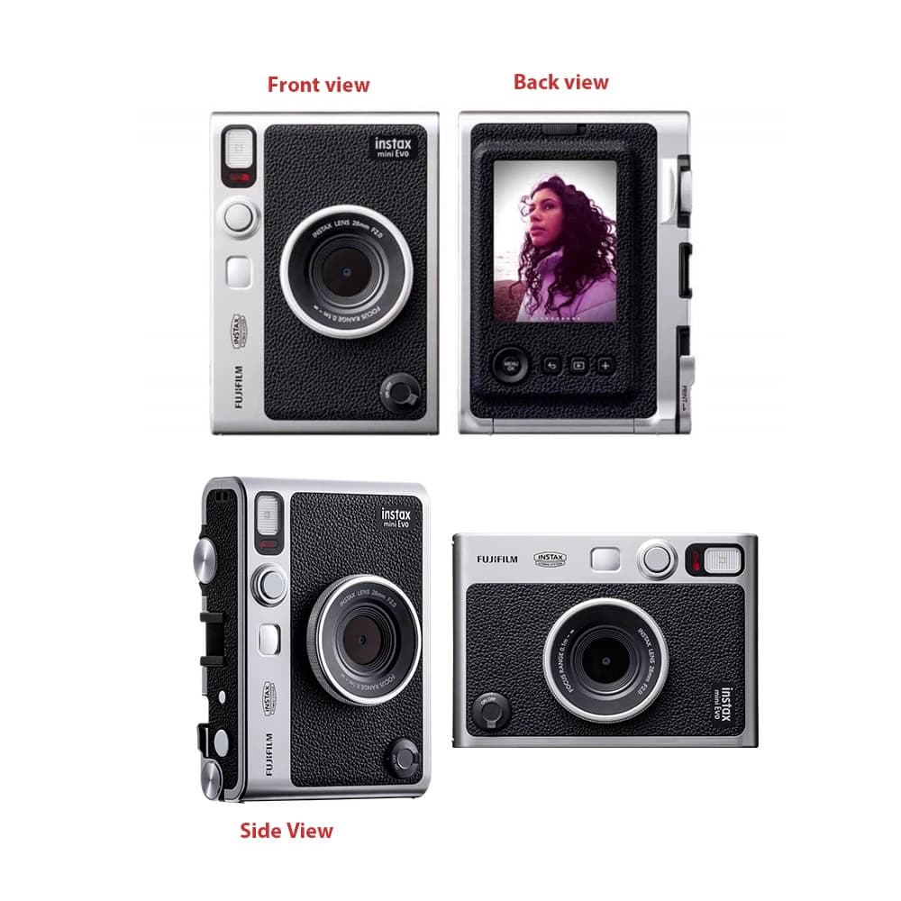 كاميرا Fujifilm Instax Mini Evo الجديدة طابعة صور فورية للهاتف الذكي + (اختياري حقيبة عمودية Instax + واقي + 20 فيلم) - 4