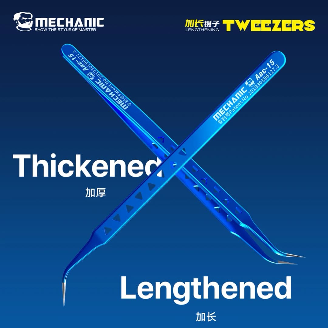 ملقط ميكانيكي AAC-15 من الفولاذ المقاوم للصدأ لإصلاح الهواتف، عالي الدقة بـ 8 فتحات لتبديد الحرارة، مشبك لحام نقطي للأسلاك الطائرة - 6