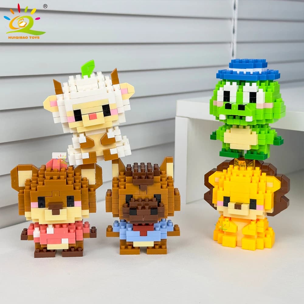 HUIQIBAO Mini Cute Anima Micro Building Blocks 3D Diamond Model LION Bricks DIY City Construction Toys for Children Kids Gift - 4