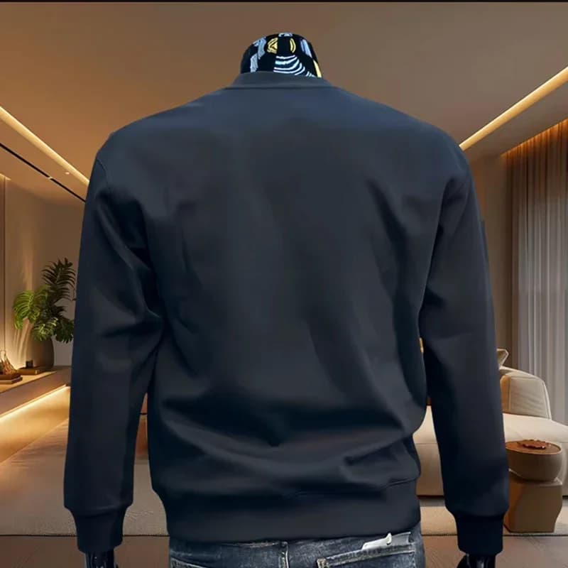 ملابس رياضية جديدة للرجال بأكمام طويلة وياقة دائرية، ملابس خارجية كاجوال عالية الجودة، مجموعات عصرية للربيع والخريف - 3