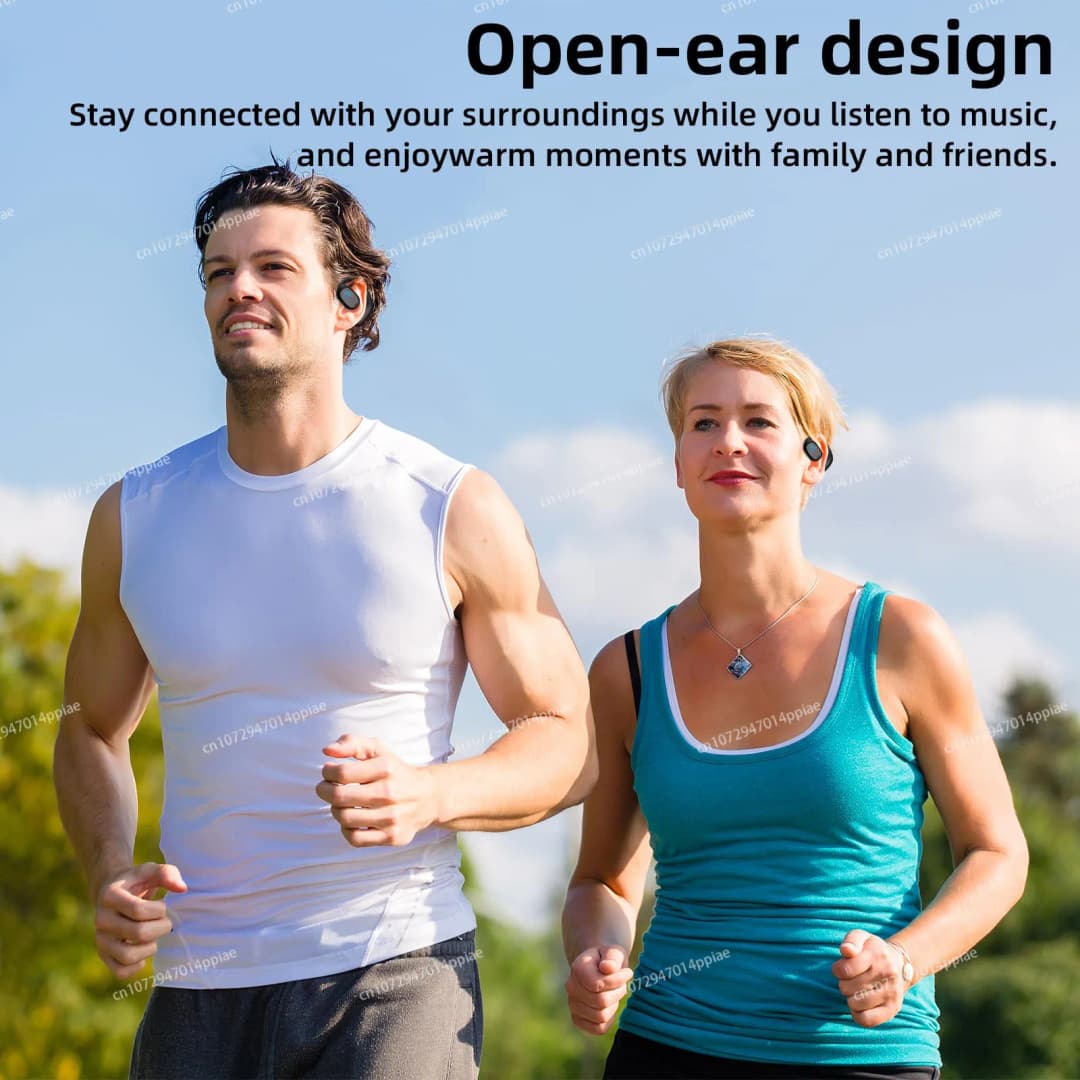 Portable Bone Conduction Earphones Bluetooth 5.3 HiFi 9D Stereo Noise Reduction Waterproof Earbud Outdoor Wireless Headset - 5