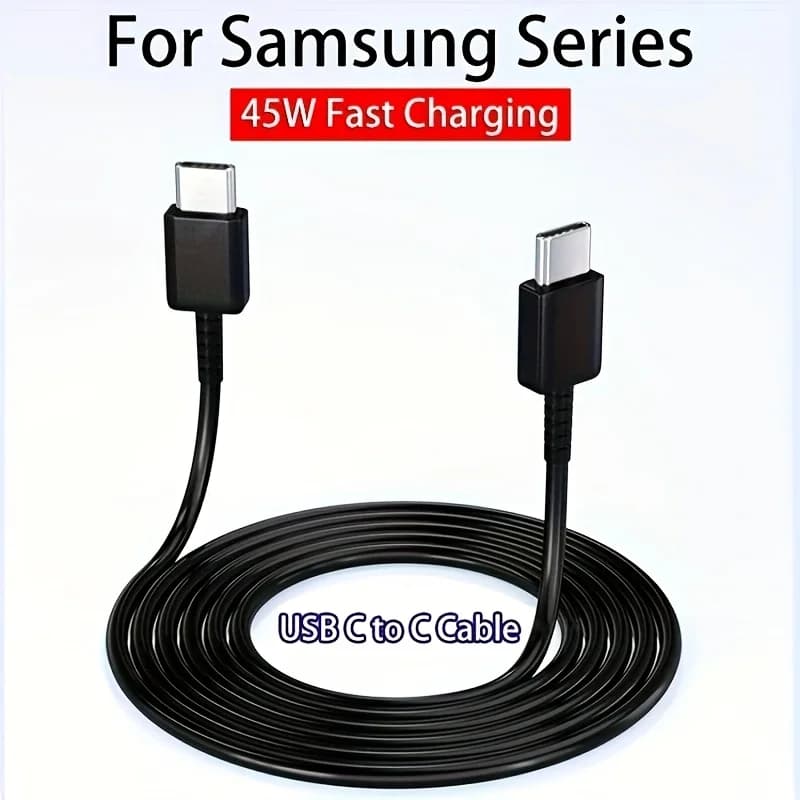 كابل شحن سريع جداً 5A PD 45W ثنائي USB C لهواتف سامسونج S22 S23 S24 بلس نوت 20 ألترا A53 A54 A55 كابل بيانات شحن سريع 2 متر - 2
