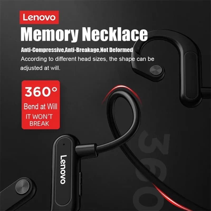 Lenovo Bone Conduction Earphones Bluetooth 5.3 Sports Wireless Headphones TWS Ear Hook Waterproof Headset for Running Driving - 3