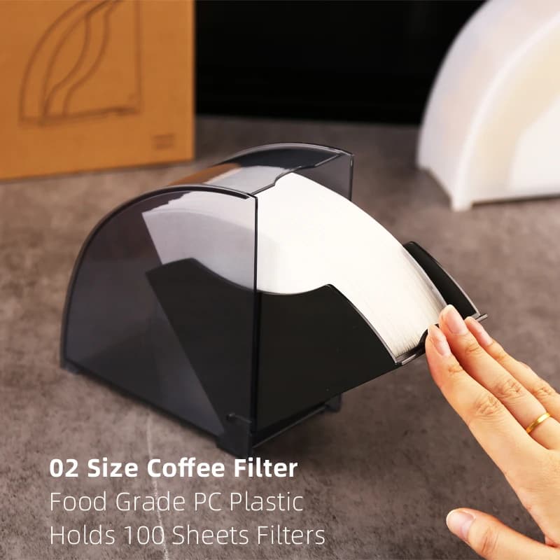 Plastic Dust-proof Filter Paper Box Filter Paper Holder Coffee V Filter Paper Fan-shaped Filter Paper Dust-proof Storage Box - 4