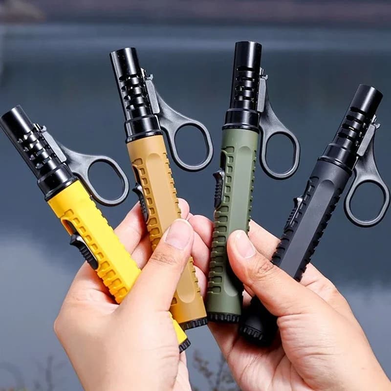 ولاعة New Jet 1300 درجة مئوية محمولة مقاومة للرياح تعمل بالبيوتان للتخييم في الهواء الطلق، ولاعة سجائر وشواء للمطبخ - 5